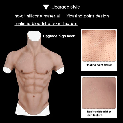 Dokier Silicone Realistic False Fake Muscle Belly Body for Cosplayers Artificial Simulation Muscle Chest Man Crossdressers - TOYS-SUCE