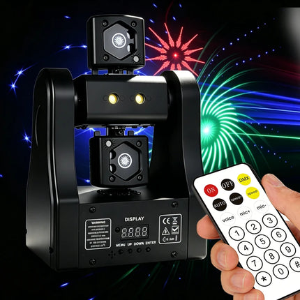 LittleDragonfly Stage Light with Laser DMX512 Sound Activated Auto-Run Master/Slave RGB Laser Strobe Effect for DJ Disco Party