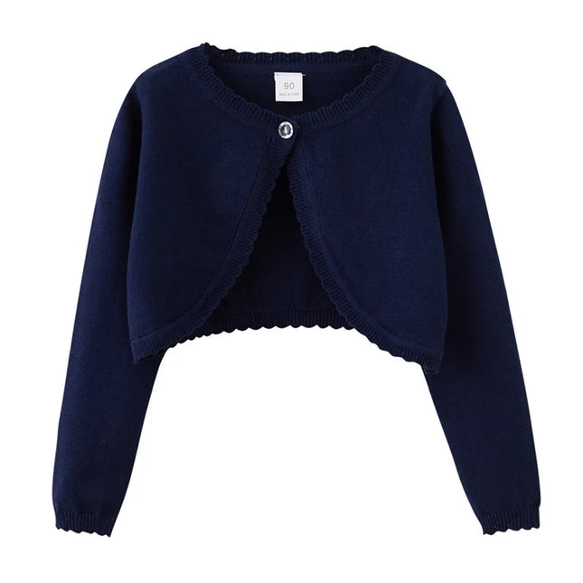 1 to 13 Years Kids Girl Solid Cardigan Round Neck Sweater Cardigans Knitted Toddler Girl Cotton Wedding Party Clothing