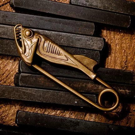 New Model Fish Bone Detachable Keychain Brooch For Car Key Bag High-End Pendant vintage Personalized Gift