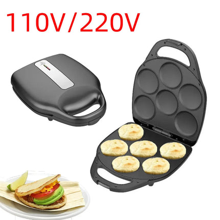 New pancake machine, cake machine, waffle omelette household 6-hole hamburger sandwich breakfast machine