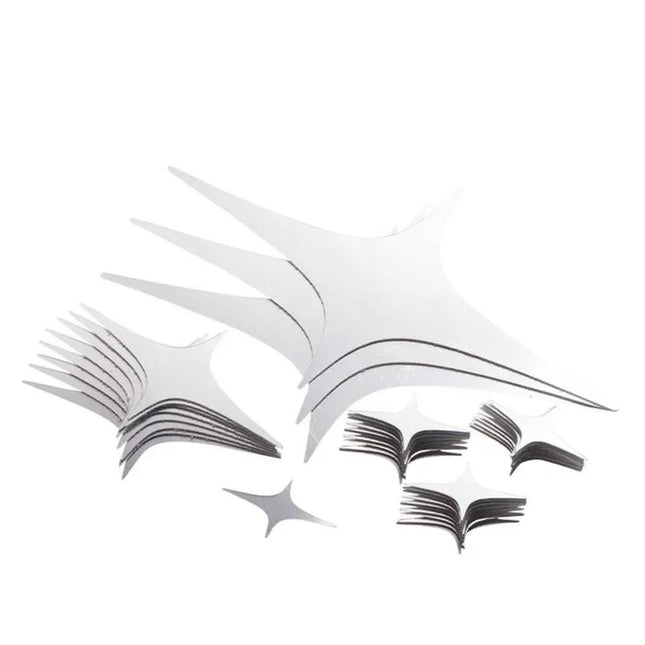 50Pcs Vogue Removable 3D Star Shape Mirror Effect Popular Home Decor Wall Art Decals Stickers (Color: Silver) Home Decor Sticker