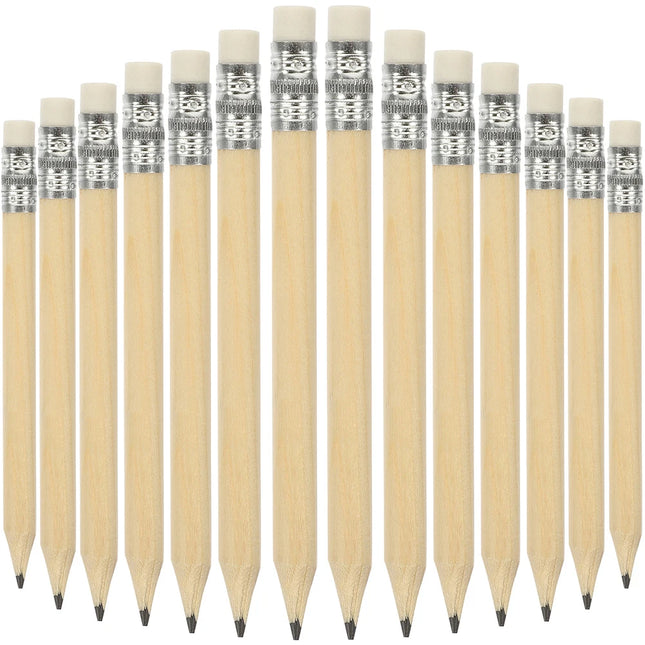 35/100pcs Short Wood Pencils With Eraser Golf Pencils Golf Pocket Pencil For Drawing Writing Small Log Pencil 10cm