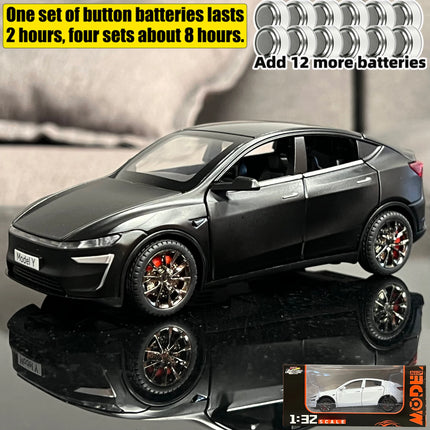 New 1:32 Model Y Electric SUV Alloy Metal Diecast Model Car Sound And Light Pull Back Children Toy Cars Birthday Present Friend