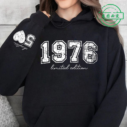 50th Birthday Men Hooded Hoodies Personalized Limited Edition 1976 Print Fashion Hoodie Sweatshirt Hip Hop Casual Unisex Clothes