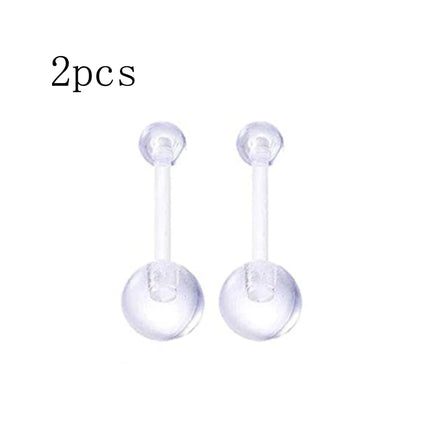 WKOUD Piercing Retainer Clear Bioflex Flexible Nose Tongue Eyebrow Tragus Navel Belly Nipple Barbell Lip Labret Stud Retainer
