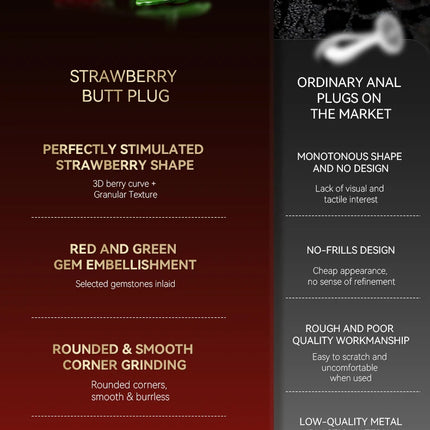 1pcs, Strawberry shaped metal anal plug, butt plug, dildos, adult women toys, adult men toys, adult pleasure, sexual wellness