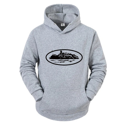 2025 Autumn/Winter New Men's and Women's Devil Island Printed Hoodie Outdoor Activity Casual Hoodie Fashion Trendy Men's Style