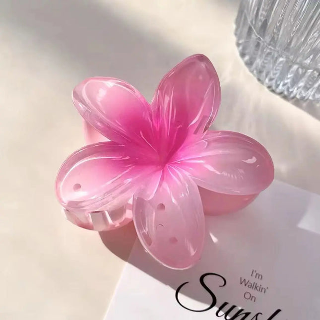 New Hawaiian Gradient Hair Clips Women Flower Hair Claws Shark Hairpins Vacation Beach Style Hairpins Hair Accessories