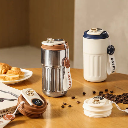 450ml Thermos Bottle Smart Display Temperature 316 Stainless Steel Vacuum Cup Office Coffee Cup Business Portable Thermal Mug