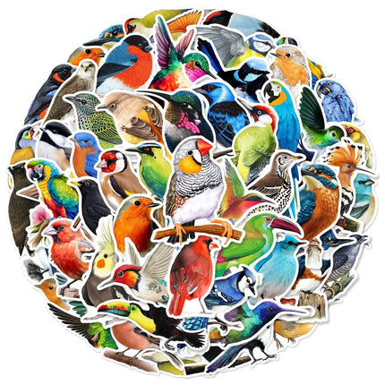 10/25/50pcs Mixed Colorful Birds Stickers for DIY Waterproof Suitcase Notebook Laptop Phone Stationery Water Bottle