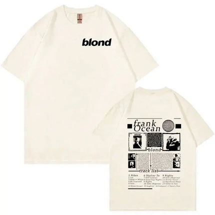 Rapper Frank Retro Graphic T-Shirt Men's Women Hip Hop Ocean Album Clothing T-Shirts Y2k Unisex Blond Fashion T-shirt
