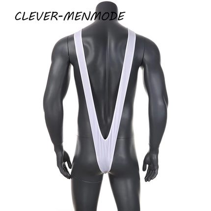 Sexy Panties Men's Erotic Lingerie Swimsuit Straps Borat Mankini One-Piece V Sling Stretch Singlet Bodysuit Underweat Stretch