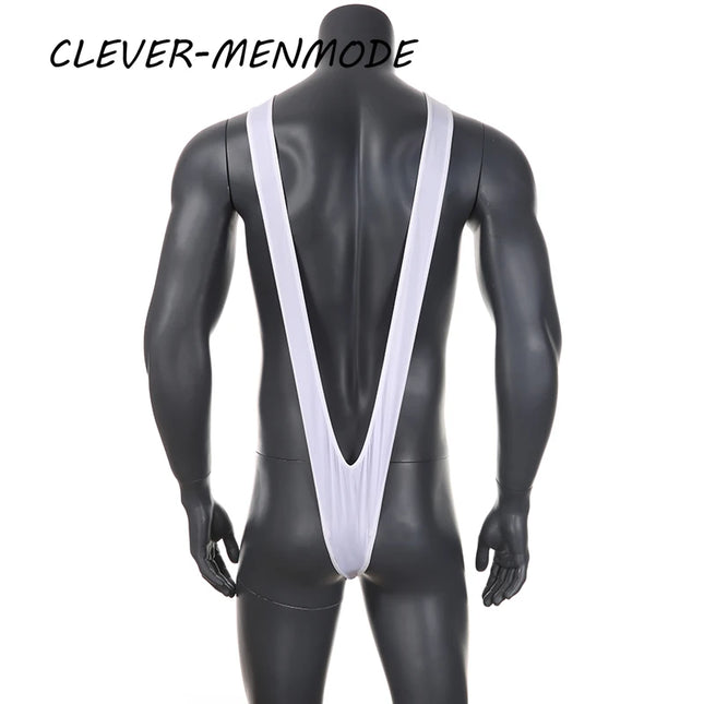 Sexy Panties Men's Erotic Lingerie Swimsuit Straps Borat Mankini One-Piece V Sling Stretch Singlet Bodysuit Underweat Stretch