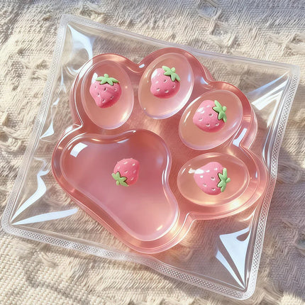 1pc Pink Strawberry Cat Paw Squishy Props Giant Jumbo Slow Rebound Stress Ball High Appearance Cute Decompression Party Favors