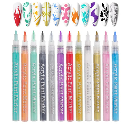 One Set Nail Art Drawing Graffiti Nail Polish Waterproof Painting Liner Pen DIY 3D Abstract Lines Flower Nail Manicure Tools