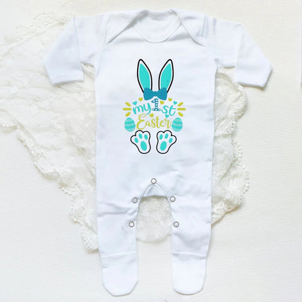 My First Easter Bunny Printed Baby Babygrow Sleepsuit Bodysuit Newborn Coming Home Hospital Outfit Infant Easter Party Romper