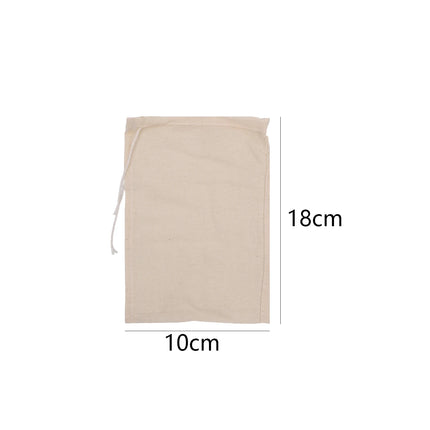 6/1x Reusable Cotton Filter Cloth Drawstring Nut Bag Strainer Tofu Cheese Milk Coffee Filter Home Kitchen Dining Bar Gadgets