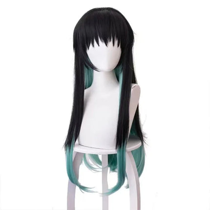 Anime Coser Heat Resistant Fiber High Quality Wig Party Demon Slayer Tokitou Muichirou Cosplay Wig Synthetic Long Straight Wig