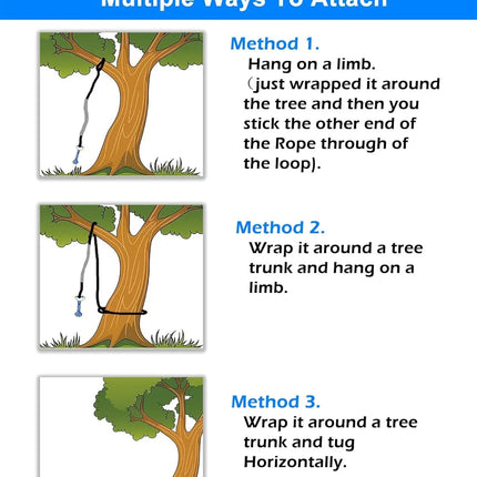 Outdoor Bungee Tug Toy, Dog Toy Hanging from Tree for Small to Large Dogs, Interactive Exercise Play Cord & Tether with Chew Rop