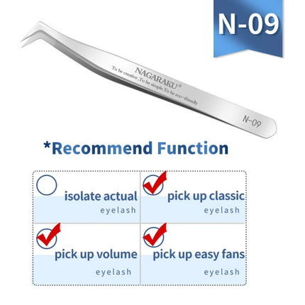 NAGARAKU Eyelash Extension Tweezers Makeup Tools Stainless Steel Non-magnetic Pincet False Eyelash Tweezers 3D accurate tweezers