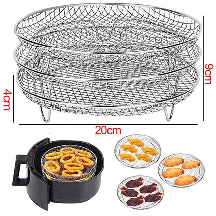 Air Fryer Baking Rack Metal Square/Round/Rectangle Oven Grill Racks Airfryer Accessories for Cosori,Instant Vortex,Gourmia,Foodi