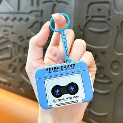 Retro Mini Recorder Player Keyring New Style Funny Record Players Keychain Suprise Gift Supplies Car Keychain