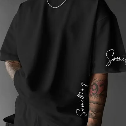 The 2025 summer new men's T-shirt features a casual, fashionable, comfortable, soft, and breathable 3D striped pattern print