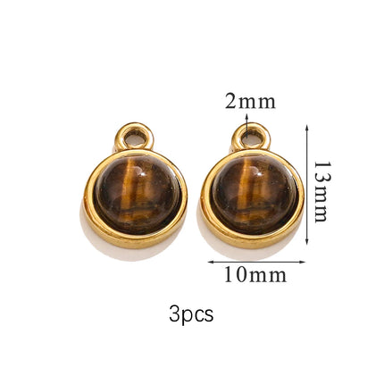 2-5pcs Stainless Steel Water Drop Butterfly Cross Natural Stone Pendant DIY Fashion Jewelry Accessories Manufacturing Supplies