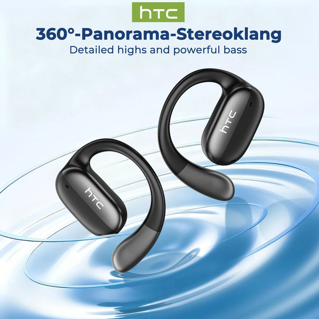 Bluetooth V6.0 Wireless Earphones Open-ear Ai Translator Headphones Full HD LCD Display HTC NE58 Clear Sound More Comfortable