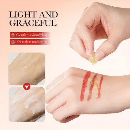 Grapefruit Makeup Remover Capsules Deep Cleanse Dissolve Waterproof Makeup Gentle On Skin Travel Friendly