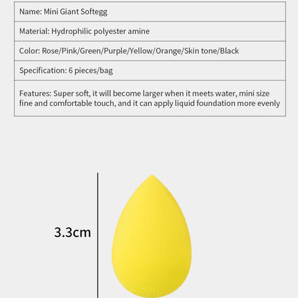 6pcs Mini Makeup Sponge Powder Puff Beauty Sponge for Makeup Concealer Liquid Foundation Face Cosmetic Puff Make Up Sponge
