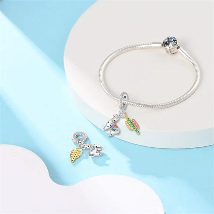 925 Sterling Silver Desert Pyramid Camel Elephant Charm Bead Fit Bracelet Original Charm for Women DIY Jewelry Making