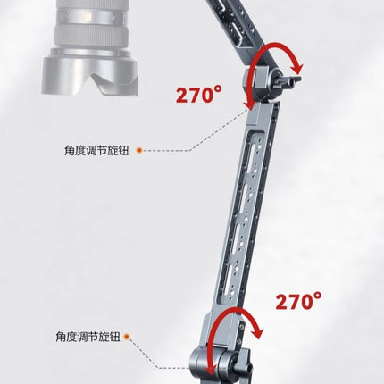 Aluminum Alloy Boom Arm Stand, 360° Rotatable Desktop Mount for Live Streaming, Video Recording, Phone iPad Tablet Holder