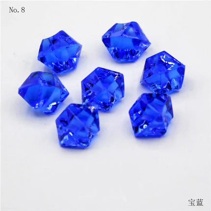 100Pcs Acrylic Stones Crystal Ice Cubes Decor Vase Filler Pebble Aquarium Fish Tank Accessories DIYJewelry Decoration 6*9mm