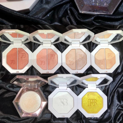Fenty Beauty Two-Color Highlighter Glossy Face Palette Natural Contouring Stick Face Shimmering Diamond High Gloss Fine Powder
