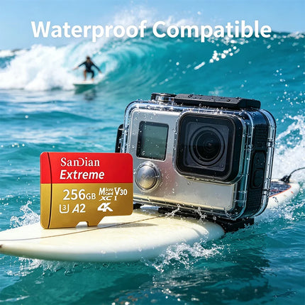 Micro TF&SD Card 128GB High-speed SD Card 256GB Memory Flash Card Class 10 V30 Up to 100MB/s for PC/Phone/Camera