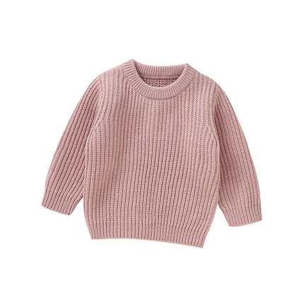 Baby Sweaters Casual Crew Neck Long Sleeve Knitted Newborn Boys Girls Pullovers 1-3Y Infant Unisex Solid Knitwear Toddler Jumper