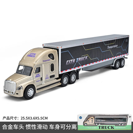 Alloy Car Model Container Transport Truck Engineering Trailer Toy Car Gift Display Collection