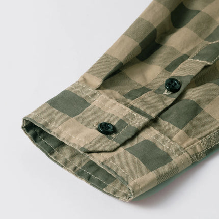 2025 Autumn New Fashion Men's 100% Cotton Plaid Shirt Tops Casual Button Down Long Sleeve Letter Embroidery Shirts with Pocket