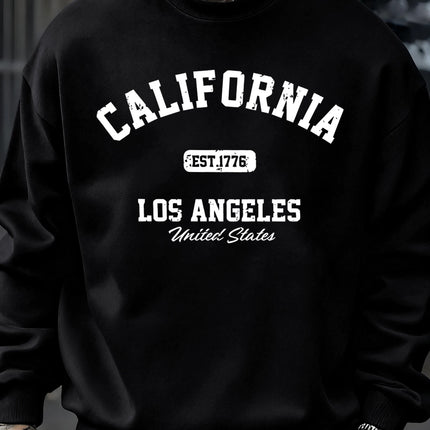 California Los Angeles Prints Sweatshirt Men Street Casual Fashions Sportshirt Autumn Oversize Pullover Fleece Crewneck Clothes