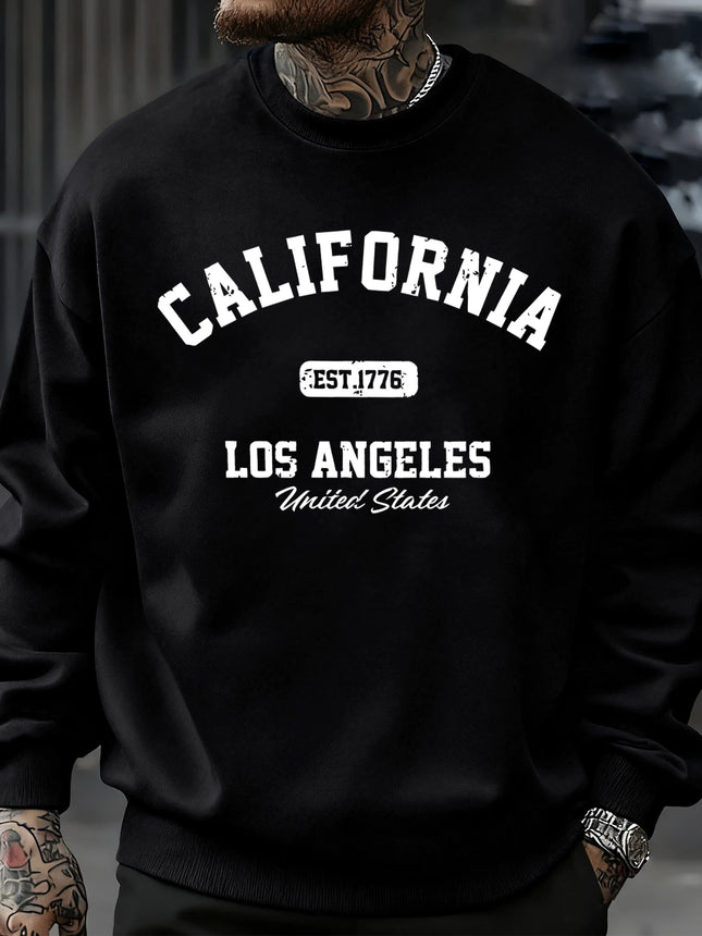 California Los Angeles Prints Sweatshirt Men Street Casual Fashions Sportshirt Autumn Oversize Pullover Fleece Crewneck Clothes