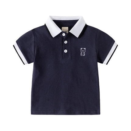 Children's short-sleeved T-shirt 2025 boys polo shirt baby half-sleeved embroidery top Korean version children's clothing