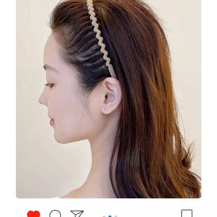 1Pc Solid Color Wave Hairbands for Women Trendy Toothed Non-slip Hair Combs Hair Accessories Girl Face Wash Sports Headbands 집게핀