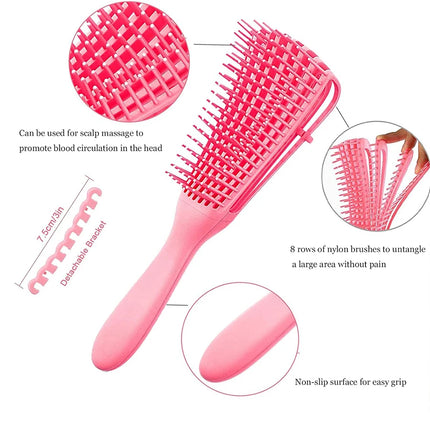 11-Piece Hair Styling Kit: Water Spray Bottle, Hollow Out Hair Brush, Shampoo Brush, Rat Tail Comb, Wide Tooth Hair Comb