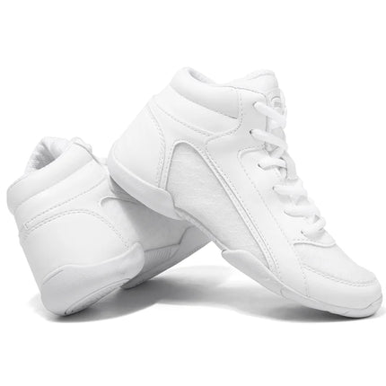 BAXINIER Girls White High Top Cheerleading Shoes Lightweight Youth Cheer Competition Sneakers kids Training Dance Tennis Shoes