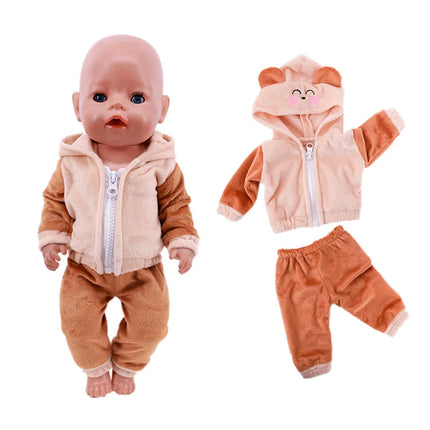 Summer Short Sleeved Set Animal Pattern Jumpsuit Pajamas For 43cm Baby Doll&18inch American Doll Accessories,Our Generation Gift