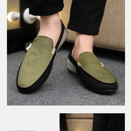 2025 Spring/Autumn New Arrivals: Fashionable Men's Shoes Large Colour Block Patchwork Loafers Versatile Stylish  Student Shoes