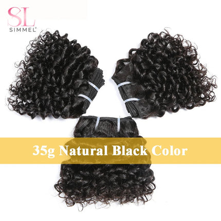 Brazilian Deep Wave Human Hair Bundles Bouncy Curly Hair Extensions for Women Short Curly Human Hair Bundles Hair Weaves 6inch