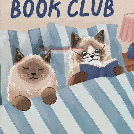 Funny Cats Cartoon Minimalist Drawing Lazy Cat in Bed Cozy Bedroom Pets Lovers Poster Canvas Painting Wall Pictures Home Decor